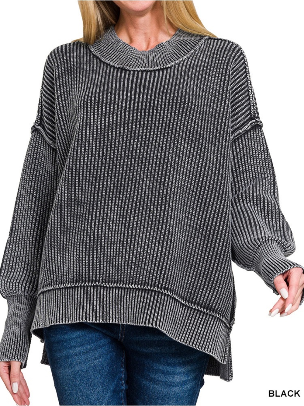 #50 New Oversized Cotton Ribbed Sweater